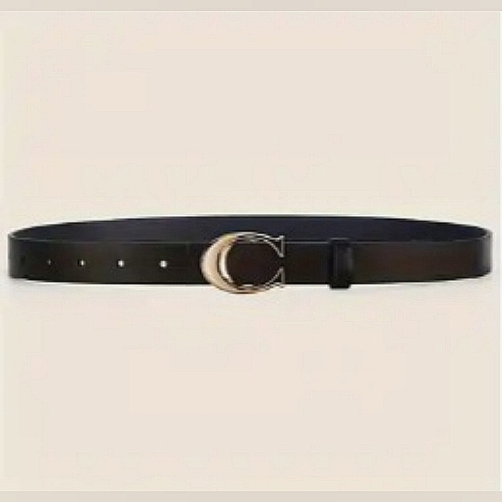 🆕️Black & Gold Designer Veagan Leather Belt